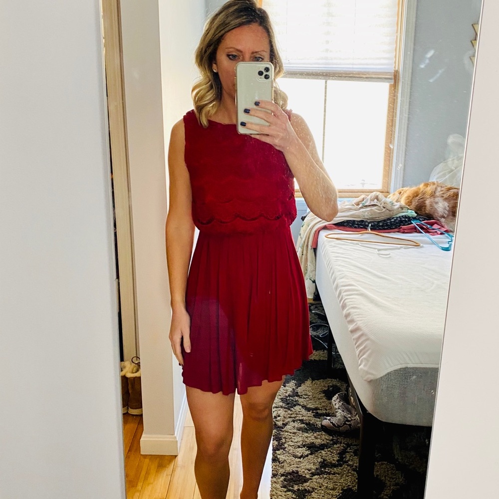 Cute red mini dress